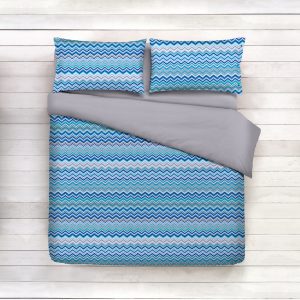 COMPLETO LETTO IN COTONE BAIA - LINEA QUADRIFOGLIO - Azzurro, Matrimoniale