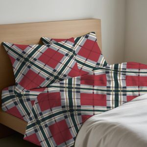 COMPLETO LENZUOLA COTONE TARTAN - LINEA QUADRIFOGLIO