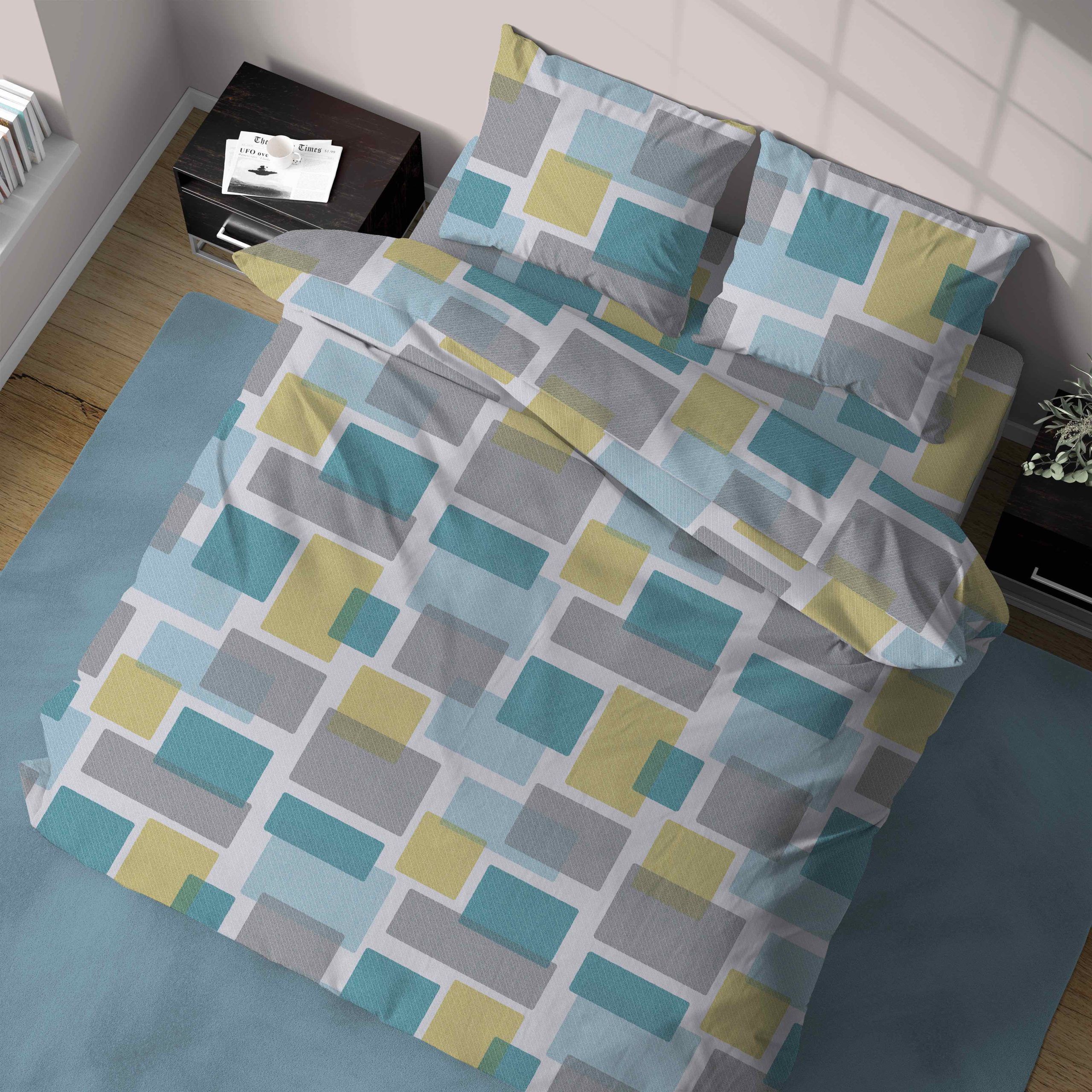 SET LENZUOLA COTONE SQUARE - LINEA QUADRIFOGLIO - immagine 2