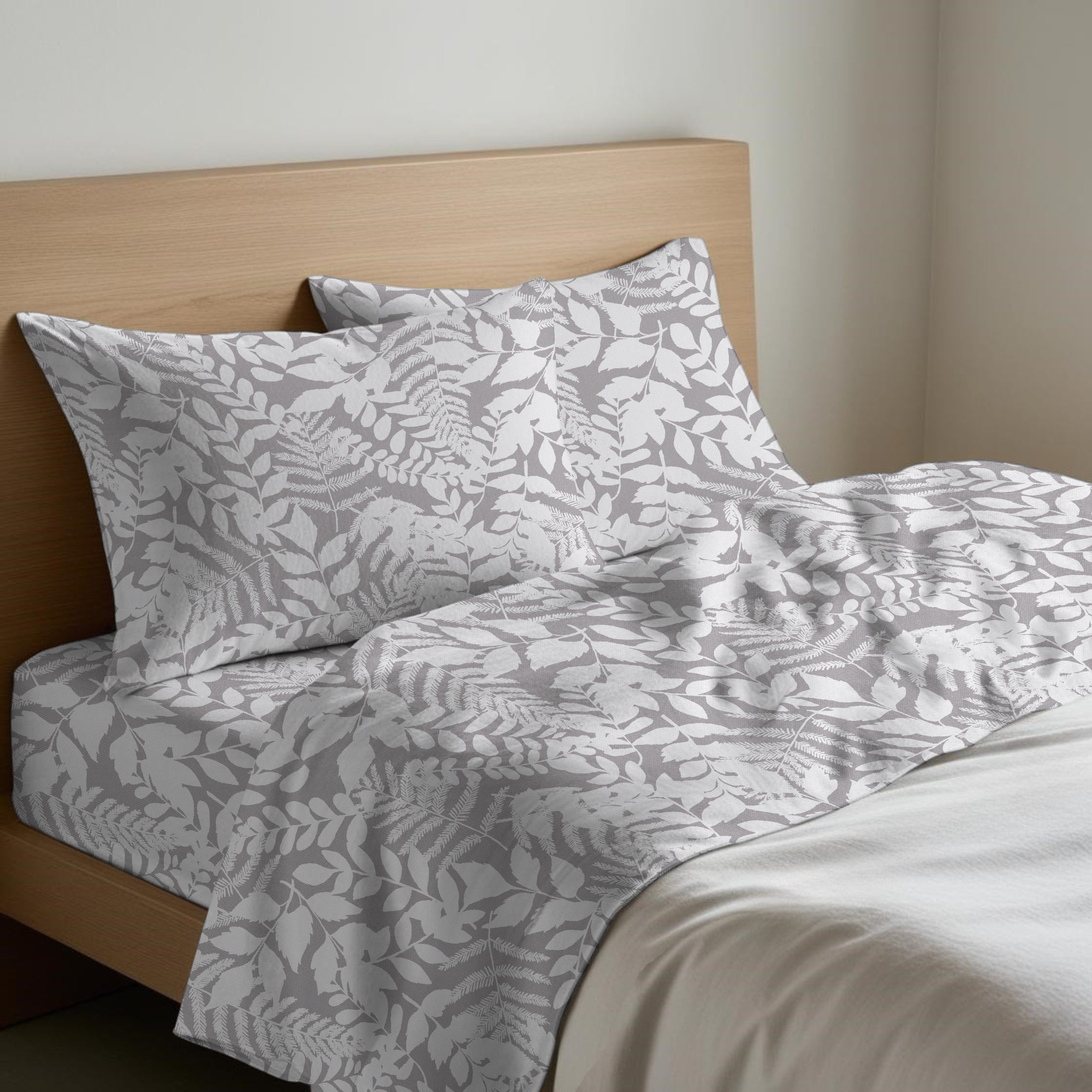 Set Lenzuola modello NATURA BEIGE - 100% Finissimo Cotone LINEA Quadrifoglio