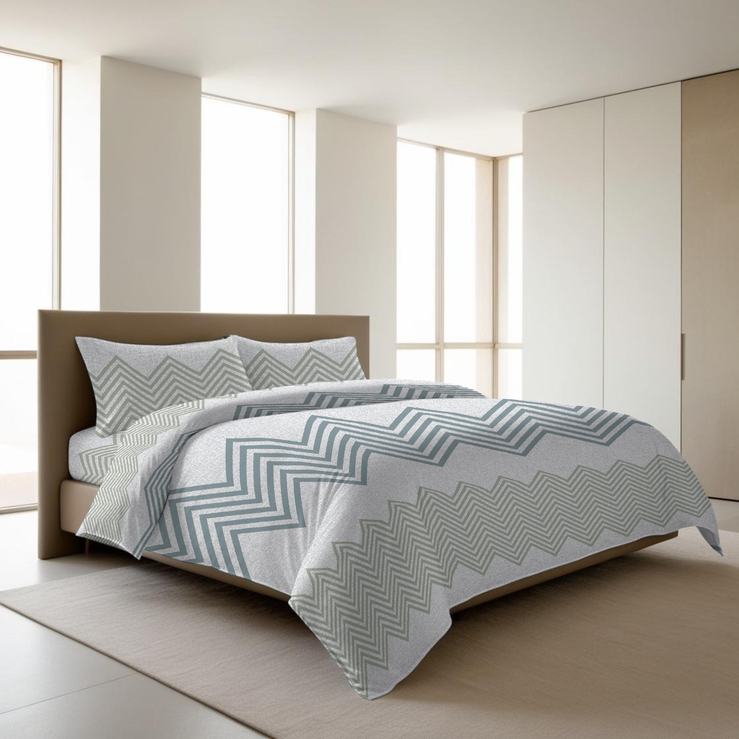 SET LENZUOLA COTONE ZIG ZAG - LINEA QUADRIFOGLIO - immagine 4